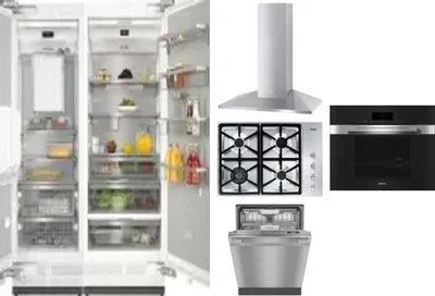 6 Piece Package Includes Refrigerator, Freezer, Cooktop, Wall Oven, Hood And Dishwasher