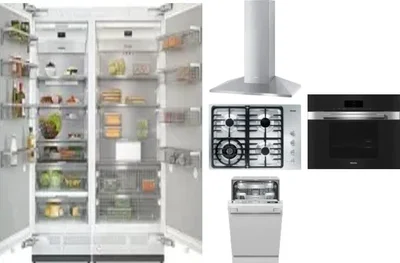 6 Piece Package Includes Refrigerator, Freezer, Cooktop, Wall Oven, Hood And Dishwasher