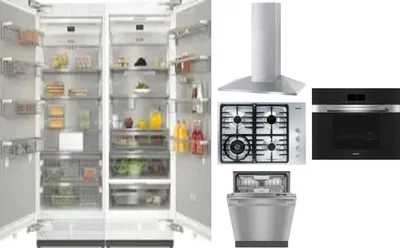 6 Piece Package Includes Refrigerator, Freezer, Cooktop, Wall Oven, Hood And Dishwasher