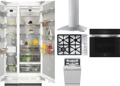 6 Piece Package Includes Refrigerator, Freezer, Cooktop, Wall Oven, Hood And Dishwasher