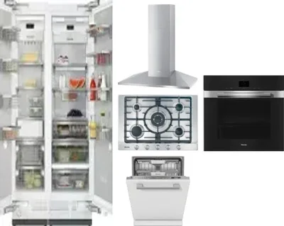 6 Piece Package Includes Refrigerator, Freezer, Cooktop, Wall Oven, Hood And Dishwasher