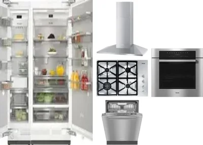 6 Piece Package Includes Refrigerator, Freezer, Cooktop, Wall Oven, Hood And Dishwasher