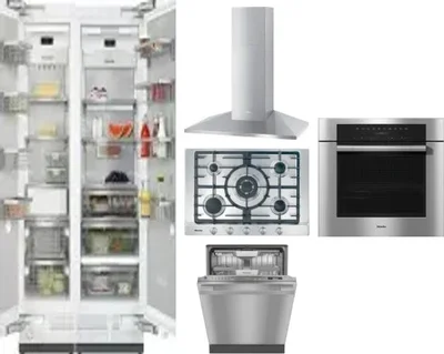 6 Piece Package Includes Refrigerator, Freezer, Cooktop, Wall Oven, Hood And Dishwasher
