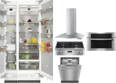 6 Piece Package Includes Refrigerator, Freezer, Cooktop, Wall Oven, Hood And Dishwasher
