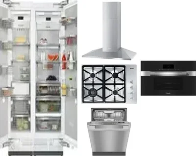 6 Piece Package Includes Refrigerator, Freezer, Cooktop, Wall Oven, Hood And Dishwasher