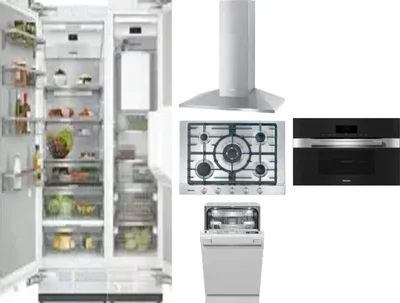 6 Piece Package Includes Refrigerator, Freezer, Cooktop, Wall Oven, Hood And Dishwasher