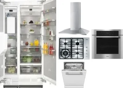 6 Piece Package Includes Refrigerator, Freezer, Cooktop, Wall Oven, Hood And Dishwasher