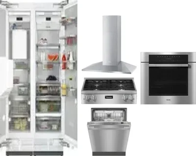 6 Piece Package Includes Refrigerator, Freezer, Cooktop, Wall Oven, Hood And Dishwasher