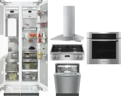 6 Piece Package Includes Refrigerator, Freezer, Cooktop, Wall Oven, Hood And Dishwasher