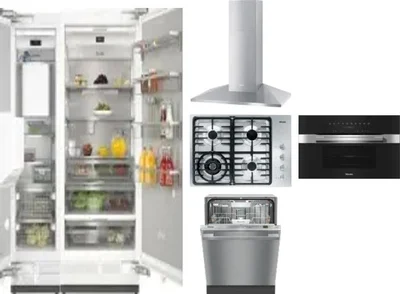 6 Piece Package Includes Refrigerator, Freezer, Cooktop, Wall Oven, Hood And Dishwasher