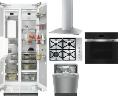 6 Piece Package Includes Refrigerator, Freezer, Cooktop, Wall Oven, Hood And Dishwasher