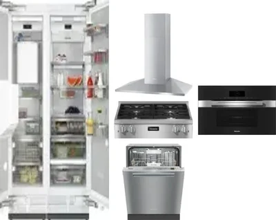 6 Piece Package Includes Refrigerator, Freezer, Cooktop, Wall Oven, Hood And Dishwasher