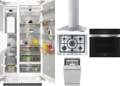6 Piece Package Includes Refrigerator, Freezer, Cooktop, Wall Oven, Hood And Dishwasher