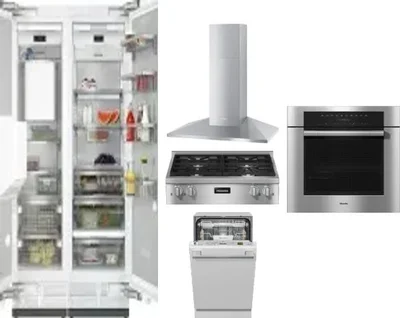 6 Piece Package Includes Refrigerator, Freezer, Cooktop, Wall Oven, Hood And Dishwasher