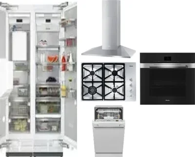 6 Piece Package Includes Refrigerator, Freezer, Cooktop, Wall Oven, Hood And Dishwasher