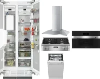6 Piece Package Includes Refrigerator, Freezer, Cooktop, Wall Oven, Hood And Dishwasher