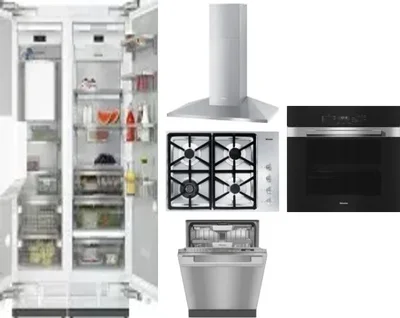 6 Piece Package Includes Refrigerator, Freezer, Cooktop, Wall Oven, Hood And Dishwasher