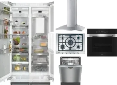 6 Piece Package Includes Refrigerator, Freezer, Cooktop, Wall Oven, Hood And Dishwasher
