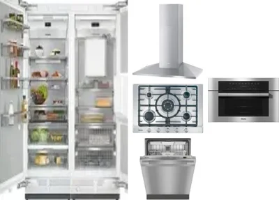 6 Piece Package Includes Refrigerator, Freezer, Cooktop, Wall Oven, Hood And Dishwasher