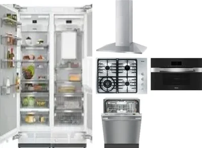 6 Piece Package Includes Refrigerator, Freezer, Cooktop, Wall Oven, Hood And Dishwasher
