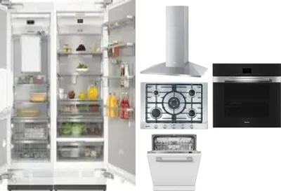 6 Piece Package Includes Refrigerator, Freezer, Cooktop, Wall Oven, Hood And Dishwasher