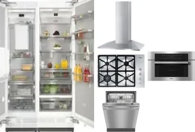 6 Piece Package Includes Refrigerator, Freezer, Cooktop, Wall Oven, Hood And Dishwasher