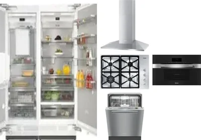 6 Piece Package Includes Refrigerator, Freezer, Cooktop, Wall Oven, Hood And Dishwasher