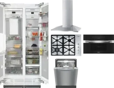 6 Piece Package Includes Refrigerator, Freezer, Cooktop, Wall Oven, Hood And Dishwasher