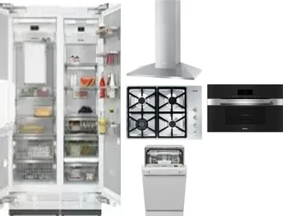 6 Piece Package Includes Refrigerator, Freezer, Cooktop, Wall Oven, Hood And Dishwasher