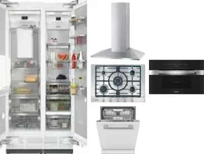 6 Piece Package Includes Refrigerator, Freezer, Cooktop, Wall Oven, Hood And Dishwasher