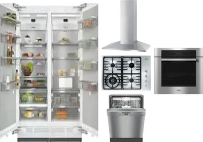 6 Piece Package Includes Refrigerator, Freezer, Cooktop, Wall Oven, Hood And Dishwasher