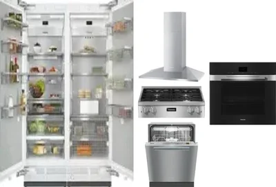6 Piece Package Includes Refrigerator, Freezer, Cooktop, Wall Oven, Hood And Dishwasher