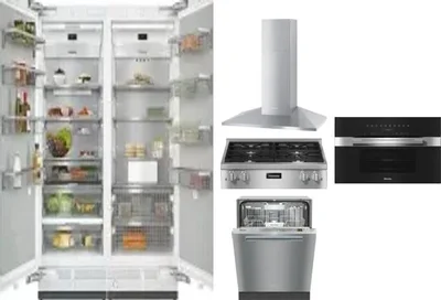 6 Piece Package Includes Refrigerator, Freezer, Cooktop, Wall Oven, Hood And Dishwasher