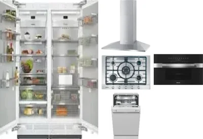 6 Piece Package Includes Refrigerator, Freezer, Cooktop, Wall Oven, Hood And Dishwasher