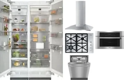 6 Piece Package Includes Refrigerator, Freezer, Cooktop, Wall Oven, Hood And Dishwasher