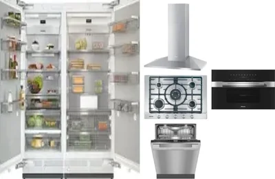 6 Piece Package Includes Refrigerator, Freezer, Cooktop, Wall Oven, Hood And Dishwasher