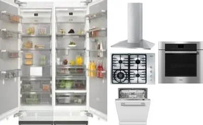 6 Piece Package Includes Refrigerator, Freezer, Cooktop, Wall Oven, Hood And Dishwasher