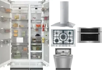 6 Piece Package Includes Refrigerator, Freezer, Cooktop, Wall Oven, Hood And Dishwasher