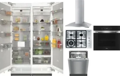 6 Piece Package Includes Refrigerator, Freezer, Cooktop, Wall Oven, Hood And Dishwasher