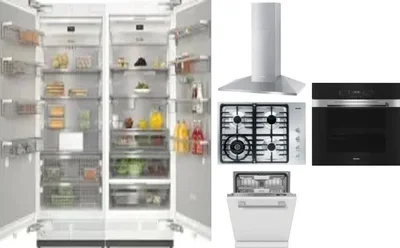 6 Piece Package Includes Refrigerator, Freezer, Cooktop, Wall Oven, Hood And Dishwasher