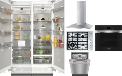 6 Piece Package Includes Refrigerator, Freezer, Cooktop, Wall Oven, Hood And Dishwasher