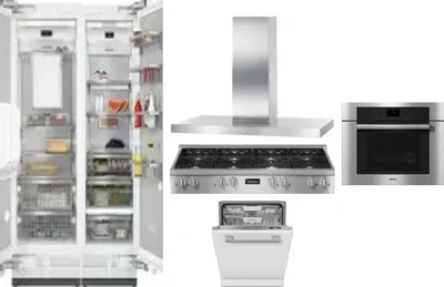 6 Piece Package Includes Refrigerator, Freezer, Cooktop, Wall Oven, Hood And Dishwasher