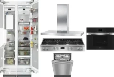 6 Piece Package Includes Refrigerator, Freezer, Cooktop, Wall Oven, Hood And Dishwasher