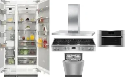 6 Piece Package Includes Refrigerator, Freezer, Cooktop, Wall Oven, Hood And Dishwasher