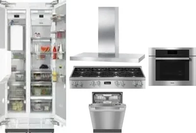 6 Piece Package Includes Refrigerator, Freezer, Cooktop, Wall Oven, Hood And Dishwasher