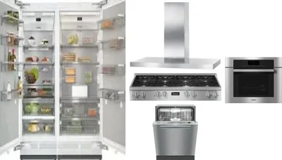 6 Piece Package Includes Refrigerator, Freezer, Cooktop, Wall Oven, Hood And Dishwasher