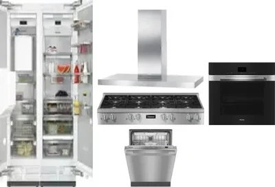 6 Piece Package Includes Refrigerator, Freezer, Cooktop, Wall Oven, Hood And Dishwasher