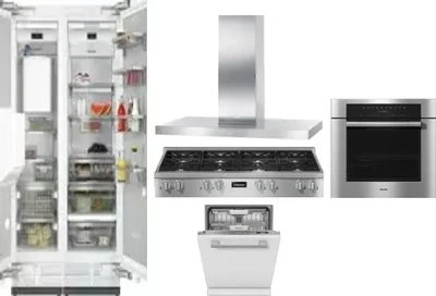 6 Piece Package Includes Refrigerator, Freezer, Cooktop, Wall Oven, Hood And Dishwasher