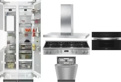 6 Piece Package Includes Refrigerator, Freezer, Cooktop, Wall Oven, Hood And Dishwasher