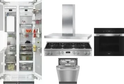 6 Piece Package Includes Refrigerator, Freezer, Cooktop, Wall Oven, Hood And Dishwasher